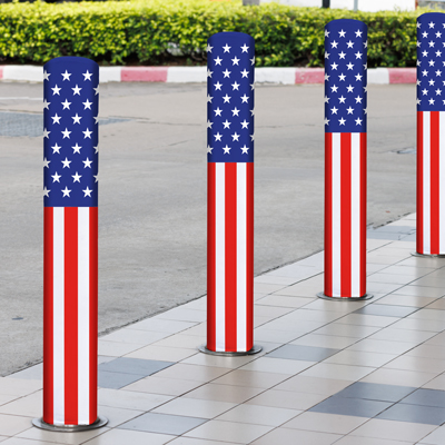 Patriotic Bollard Covers / USA Flag Design